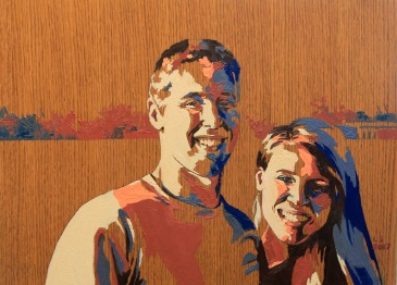 2017: Joe and Megan. Oil on wood.
